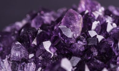 Amethyst geode on black background