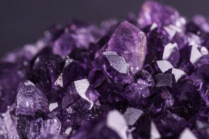 Amethyst geode on black background