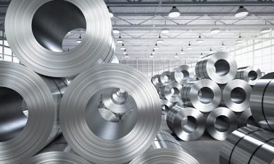 roll of steel sheet in factory