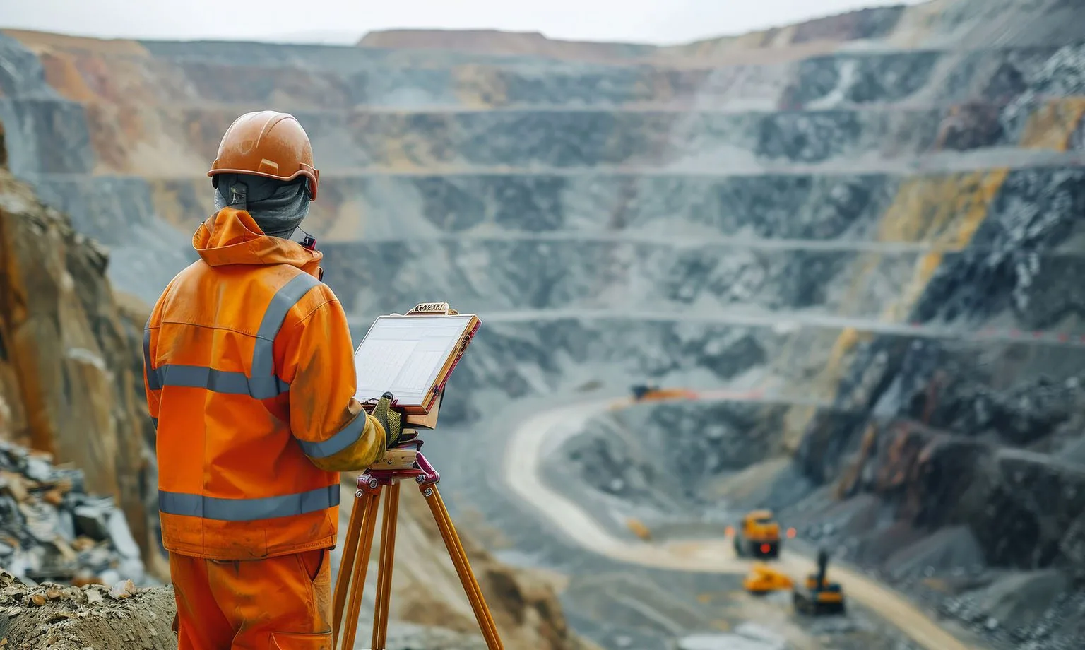copper mine worker open pit Mine Surveying
